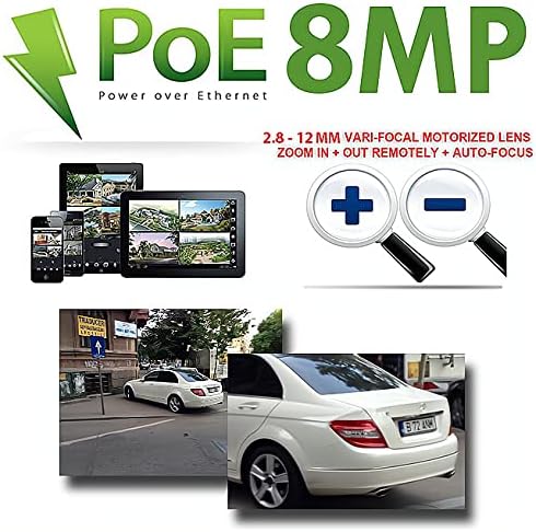 GW Security 8 Channel UltraHD 4K (3840x2160) Motorized Zoom NVR Security Camera System - 8 x 8MP 2.8-12mm 4X Optical Zoom Face Recognition/Human/Car AI Detection Waterproof Microphone IP PoE Cameras