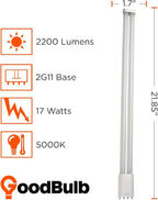 GoodBulb 17 Watt Omni LED PLL Light Bulbs Type B 4 Pin 2G11 Base 4000K Daylight High Output 2200 Lumens Car Dealership Lighting 10 Pack