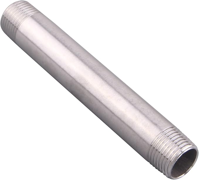 3/8" X 3/8" NPT Male Nipple Stainless Steel 304 Cast Pipe Coupling Fitting 4" Length (pack of 2)
