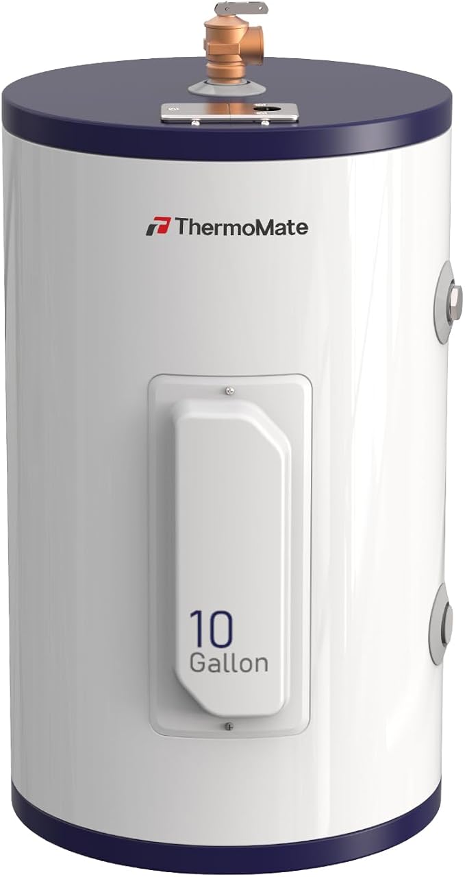 Thermomate Tank Water Heater - 10 Gallon Point of Use Hot Water Heater, 120V 1500W, Adjustable Thermostat, UL Listed (ES1000)