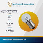Replacement for Hosobuchi 4-6V 5W Low Voltage Incandescent Light Bulb by Technical Precision - 1.2A SCB G4 with BA9S Single Contact Bayonet Base - 1 Pack