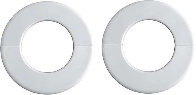 2 Pack Wall Split Flange ABS Round Escutcheon Plate for 3.0"/ 76mm Diameter Pipe Faucet Decoration Accessories (White)