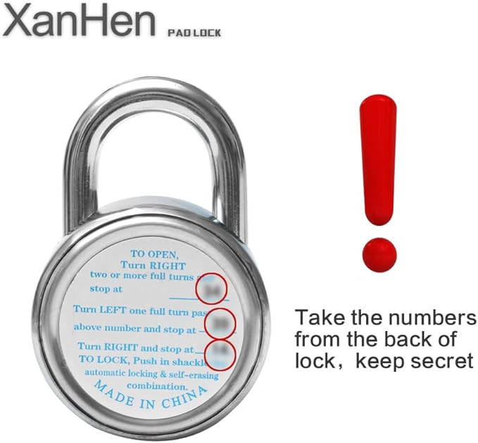 Combination Padlocks with Metal Body, Indoor Use for Gym Lockers & School Locker, ‌Black, 8-Pack