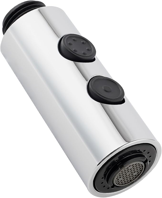 Hibbent Pull Out Sink Sprayer, 2 Function Kitchen Faucet Head, Bathroom Pull Down Spray Head with G1/2 or 13/16 Inch Male Connector, Chrome