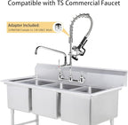 Pre Rinse Hose with Sprayer Valve, 38 Inch Commercial Dish Spray Hose with Spray Head for Commercial Restaurant Kitchen Faucet -Black