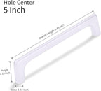 10 Pack 5 Inch(128mm) Hole Center Modern Matte White Cabinet Pull Handle Timeless Vanity Drawer Pull Handle Classic Cabinet Hardware for Kitchen Dresser Bathroom, Screws Included, M-White(5x10)