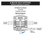 Blue Sea Systems 5028 ST Blade Fuse Block 6 Circuit with Cover, 100 Amps