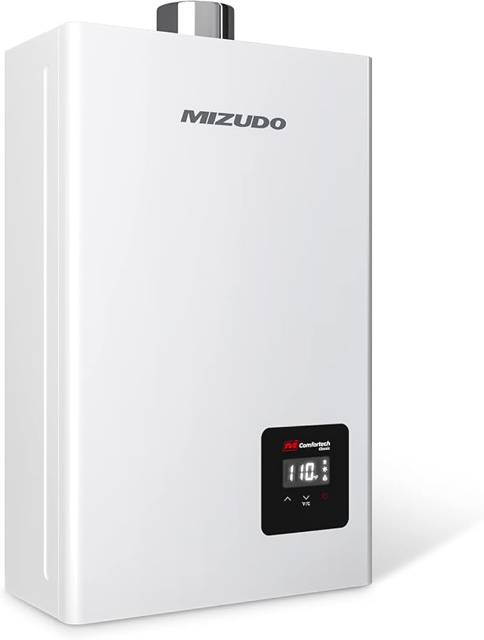 MIZUDO Tankless Water Heater Propane Indoor, Max 3.6 GPM 80,000 BTU CSA Certified 3/4" NPT On Demand Instant Hot Water Heater for 2-3 Fixtures Whole Family or Apartment Use