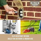 25 Ft Black Oil Resistant Extension Cord for Farms & Ranches - 12/3 SJTOW Heavy Duty 12 Gauge Outdoor Cable with 3 Prong Grounded Plug, 15 AMP