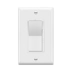 TOPGREENER Kalide Dimmer Light Switch, LED Dimmer Switch, Full Range Dimming, Single Pole/3-Way, 120VAC, 60Hz, 300W LED/CFL, Neutral Wire Not Required, Wall Plate Included, White