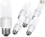 Jolux LED Stick Light Bulbs, Enclosed Fixture Rated,60W Equivalent, 6500K True White, 800 Lumen,Medium Screw Base E26 led Bulbs,Non-Dimmable,6 Count (Pack of 1)…
