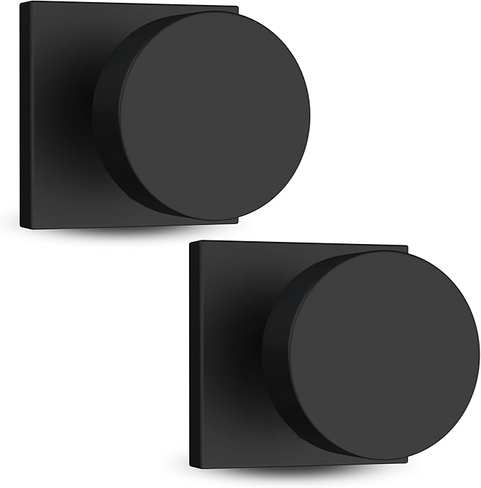 Mega Handles SUANA Dummy Door Knob for Hallway, Closet and Bathroom, Reversible Heavy Duty Design Door Knobs, Fits All Standard Door Sizes, Screws Included - Matte Black (2 Pack)