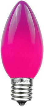 Novelty Lights Ceramic Christmas Replacement Bulbs - Outdoor Individual Bulbs for Events, Holiday Parties, Patios, and More - C7/E12 Candelabra Base, 5 Watt Lights (Purple, 25 Pack)