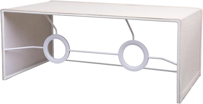 Yosoan 2-Light Linen Lamp Square Fabric Shades, Double Fabric Lampshade Indoor Wall Mount 2 Bulbs for Wall Sconce Lamp Replacement for Stairwell Bedside Hallway Home Decor(White)