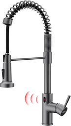 GIMILI Black Stainless Touchless Kitchen Faucet Motion Sensor Kitchen Faucets with Pull Down Sprayer Single Handle Kitchen Sink Faucet