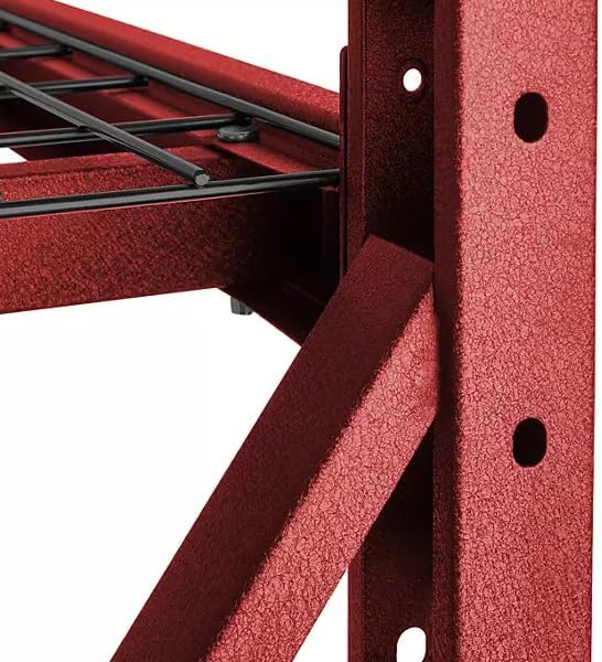 Heavy Duty Member Mark 4-Shelf Industrial Storage Rack, 77" W x 24" D x 72" H (Red, 3 Pack)
