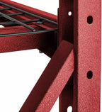 Heavy Duty Member Mark 4-Shelf Industrial Storage Rack, 77" W x 24" D x 72" H (Red, 3 Pack)