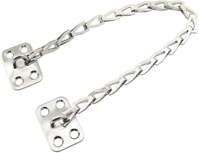 ZYAMY Window Restrictor 12 Inch Long Window Opening Door Chain Silver Restrictor Window Opening Cross Frame Chain for Large Boxes Furniture Covers
