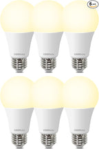 A19 LED Light Bulbs, 100 Watt Equivalent LED Bulbs, Soft White 2700K, 1500 Lumens, E26 Standard Base, Non-Dimmable, 13W Bright White LED Bulb for Bedroom Living Room Home Office, 6 Pack