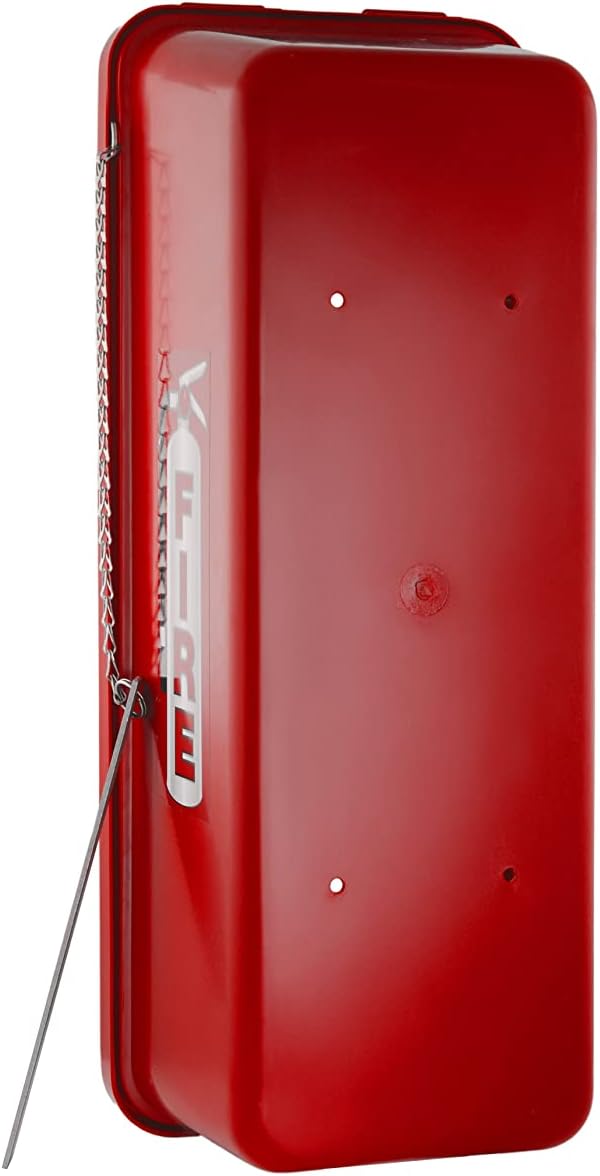 Fire Extinguisher Cabinet Fire Extinguisher Box Outdoor Fire Cabinet Mounted Fire Extinguisher Cabinet Fire Extinguisher Cover (Red with Breaker Bar Attachment, Rx350, Plastic, 20 Pounds, 4, AKA1)
