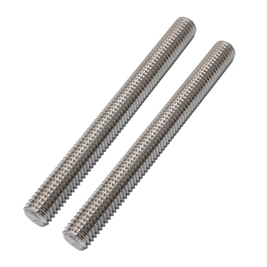 1/2"-13 Fully Threaded Rod Studs 2 Pack 5" Long Threaded Screw 304 Stainless Steel Right Hand Threads All Threaded Rod Studs for Anchor Bolts Clamps Hangers U-Bolts