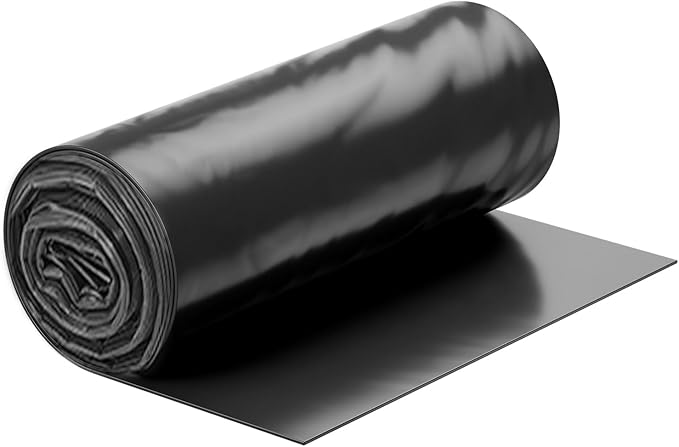 VEVOR 3FT x 50FT Plastic Sheeting Heavy Duty, 4 Mil Thick Plastic Sheeting Roll, Plastic Drop Cloth Painters Tarp, Polyethylene Covering for Crawl Space Vapor Barrier, Multi-Purpose, Black