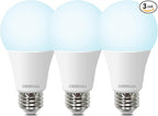 A19 100 Watt Equivalent LED Bulbs, Daylight 5000K, 1500 Lumens, Non-Dimmable, 13W Bright White LED Bulbs for Bedroom Living Room Home Office, 3 Pack