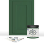 ALL-IN-ONE Paint, Durable cabinet and furniture paint. Built in primer and top coat, no sanding needed. Includes our 30 featured color card - Trinity (green), 8oz Sample