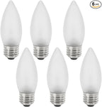 40 Watt Incandescent Light Bulbs,Frosted Flame Tip Chandelier Light Bulb, Medium E26 Candelabra Base 40W Equivalent Incandescent Torpedo Tip Chandelier with Crystal (66)