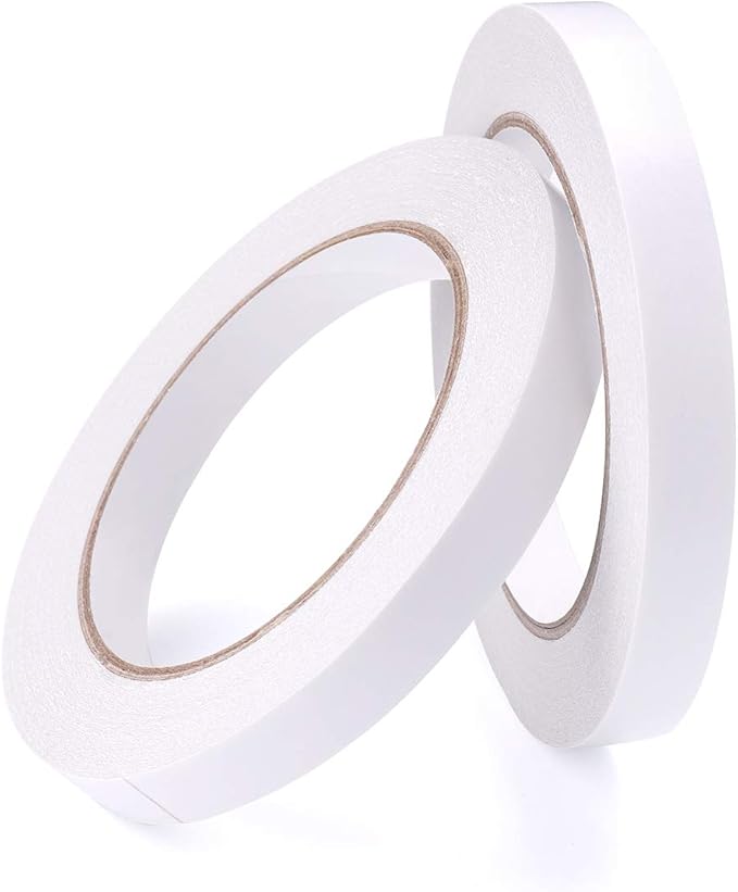 2 Rolls Double Sided Office Tape Clear Double-Sided Adhesive Tape Removable for DIY Arts, Crafts, Scrapbook, Photos Display ect, 1/2-Inch x 30 Yards (12.7mm x 27.5m)
