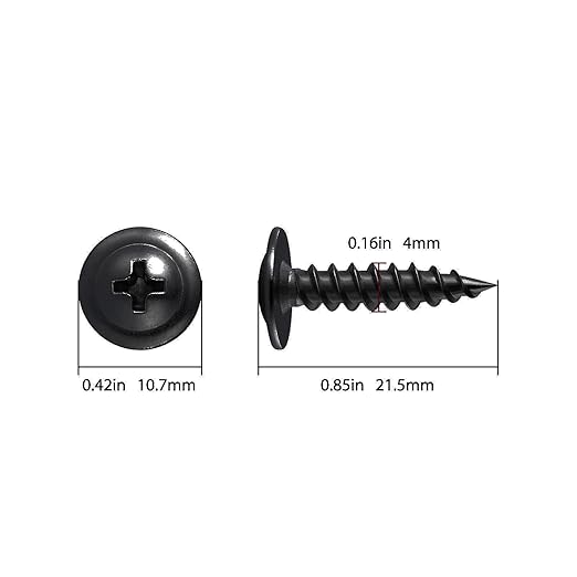 (300 pcs)#8×3/4" Black Truss Head Wood Screws Quick Metal Self Tapping Zinc Oxide