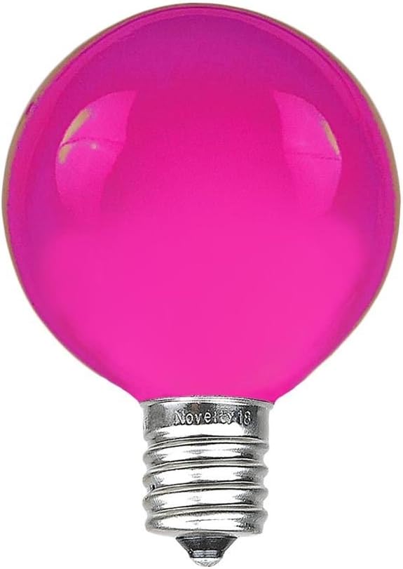 Novelty Lights 25 Pack G40 Purple Outdoor Globe Bulbs, Light Bulbs Glass Incandescent Bulbs with 3000 Hour Lifespan, Globe String Lights Replacement Bulbs