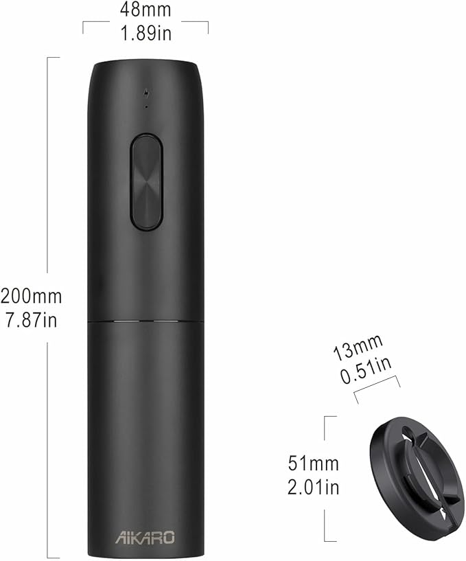 AIKARO - Electric Wine Bottle Opener Automatic Corkscrew, Rechargeable