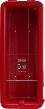 PRO&Family 20 lb Red Fire Extinguisher Cabinet with Breaker Bar Attachment, Weather Resistant, Easy Access, Modern Style, High-Gloss Finish, Floor Mount, Utility Room, Fire Safety