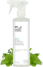 MORE Stone & Quartz Cleaner + Protector - Water-Based Surface Spray - Granite, Quartz & Marble Cleaner - For Kitchen & Bathroom Countertops & Floors - Peppermint-Thyme Essential Oil - Pint (16oz)