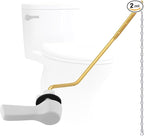 Hygie Rinse Metal Toilet Handle Lever Flush Replacement, Universal Side Mount Toilet Handle with Stainless Steel Flapper Chains, Toilet Repair Kit, White