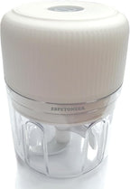 Electric Garlic Chopper, Cordless USB Chargeable Mini Food Processors 250ML (White)