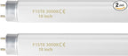 F15T8 18 Inch 15W T8 Fluorescent Replacement Tube Bulb Warm White 3000K Medium Bi-Pin G13 Base 2 Count