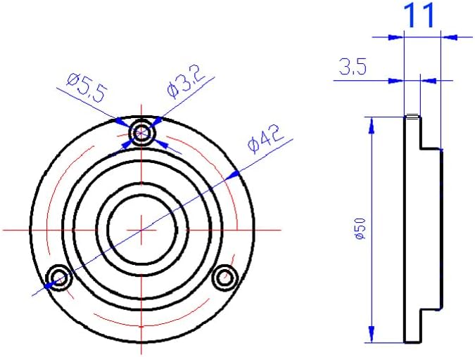 Metal Horizontal Bubble Cow Eye Level Universal Horizontal Bubble Flange Water Bubble Level Horizontal Bubble Small Household (50 * 11mm)