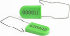 100PCS Plastic Padlock Security Seals Metal Wire Padlocks Electric Meter Lockout Tags Self-Locking Numbered Anti Tamper Seal Tags Green