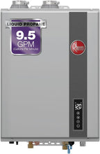 Rheem RTGH-95DVELP-3 Super High Efficiency Condensing Indoor Tankless Liquid Propane Water Heater, 9.5 GPM with WiFi