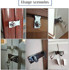 2 Packs Keyed Hasp Locks Twist Knob Keyed Locking Hasp for Small Doors, Cabinets and More,Stainless Steel Steel, Chrome Plated Hasp Lock Catch Latch Safety Lock (3Inch with Lock)