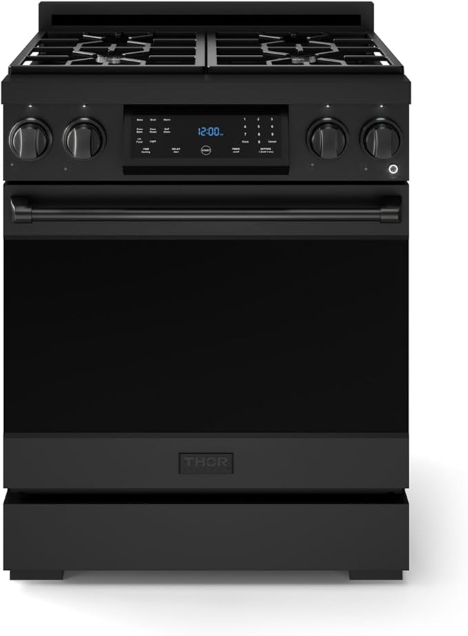 Gordon Ramsay by THOR Kitchen 30 Inch Professional Gas Range with Tilt Panel Touch Control in Black