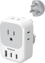 TESSAN South Africa Plug Adapter, Type M Adapter for South Africa with 4 Outlets 3 USB (2 USB-C), Type M Adaptor for US to Namibia Botswana India Nepal Mozambique Sri Lanka