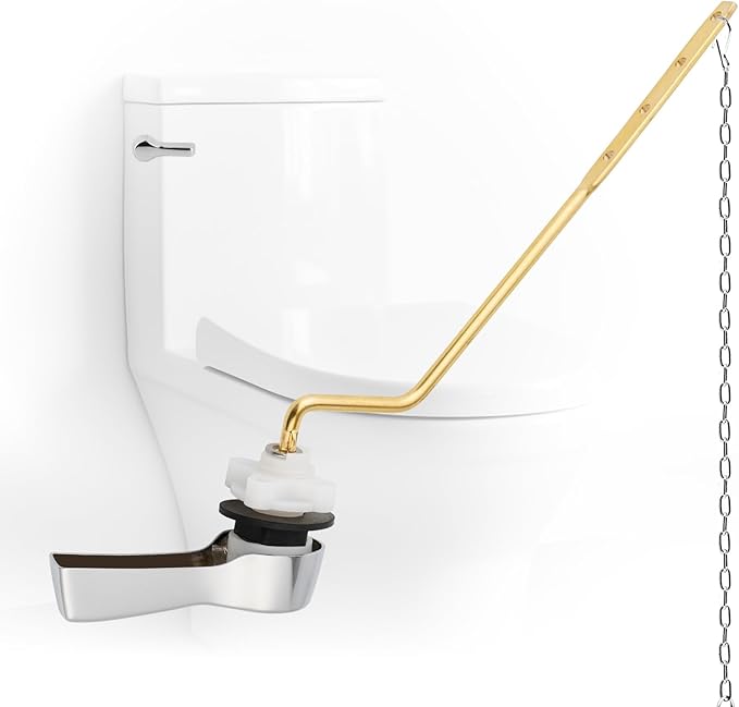 iFealClear Universal Side Toilet Flush Hnadle Replacement, Angle Mount Toilet Handle Replacement Compatible with Kohler, American Standard, TOTO, Mansfield, Solid Brass, Chrome