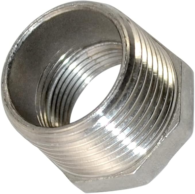 1" Male x 3/4" Female Thread Reducer Bushing Pipe Fitting, Adapter, Stainless steel SS 304 NPT