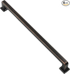 Alzassbg 6 Pack Oil Rubbed Bronze Cabinet Pulls, 10 Inch(256mm) Hole Centers Cabinet Handles Square Kitchen Hardware for Cabinets AL3046ORB