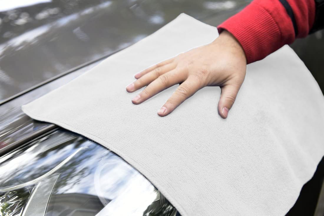 Avalon Towels Microfiber Cleaning Cloths (Value Pack of 36) Size 16" x 16", Highly Absorbent Cleaning Rags, Lint Free Cleaning Towels, Reusable and Washable, Microfiber Towels for Cars (White)