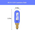Blue Colored Light Bulbs, 4W 40W Equivalent Dimmable E12 LED Bulbs, 6 Pack