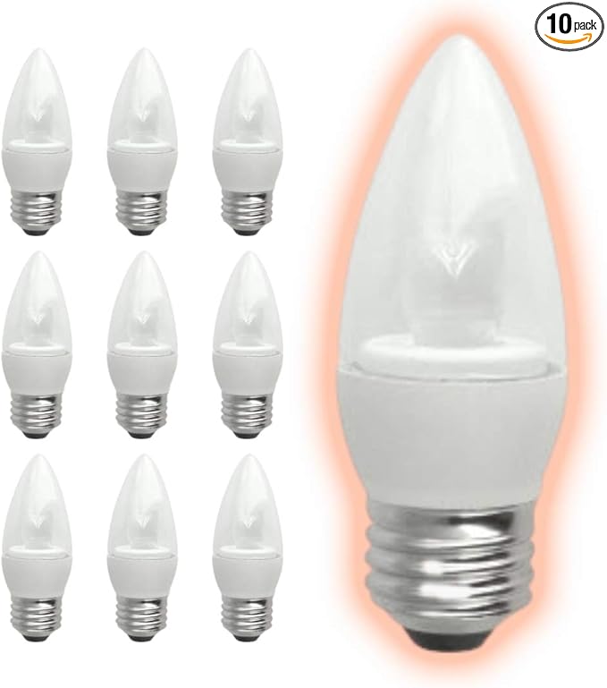 GoodBulb 5 Watt Clear B11 Light Bulbs LED Restaurant Bulb with E26 Medium Base 2700K Warm White 350 Lumens Restaurant Light Bulbs 10 Pack